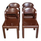 4 chaises par Massoni & Pelizza pour Guzzini, Italie, années 1970