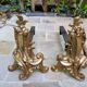 Pair of gilded bronze andirons Louis XV