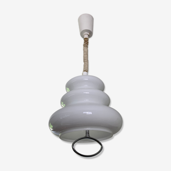 Hanging rises down in opaline chrome handle