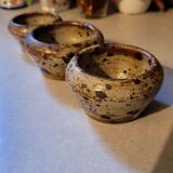 3 petits pots en grès vintage