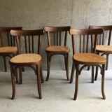 Set of 5 canned Baumann chairs