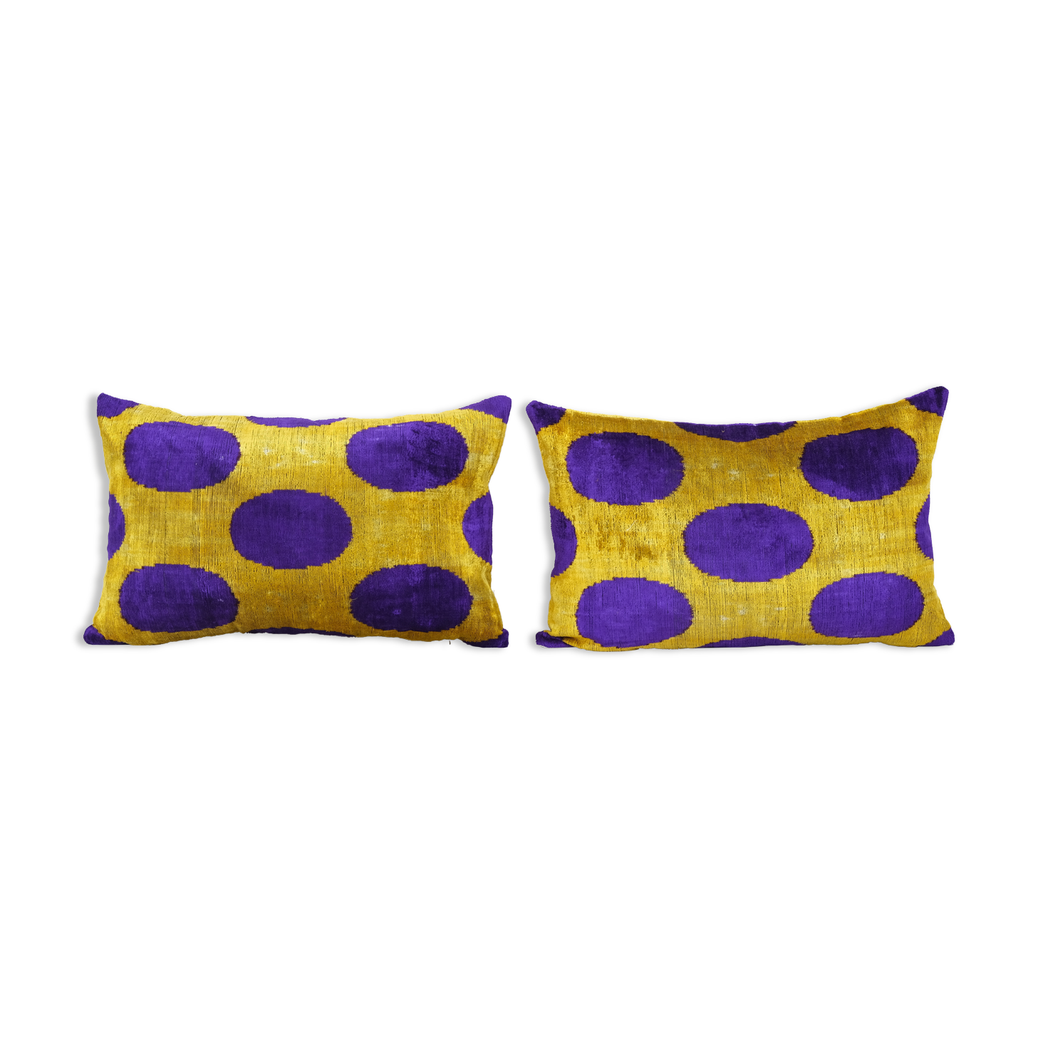 Silk ikat velvet lumbar pillow covers