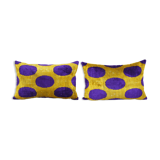 Silk ikat velvet lumbar pillow covers