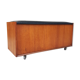 Vtg Mid Century Teak Blanket Ottoman Storage Chest Trunk Window Box Seat Bench