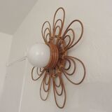 Wall light  'flower' 60s 70s rattan