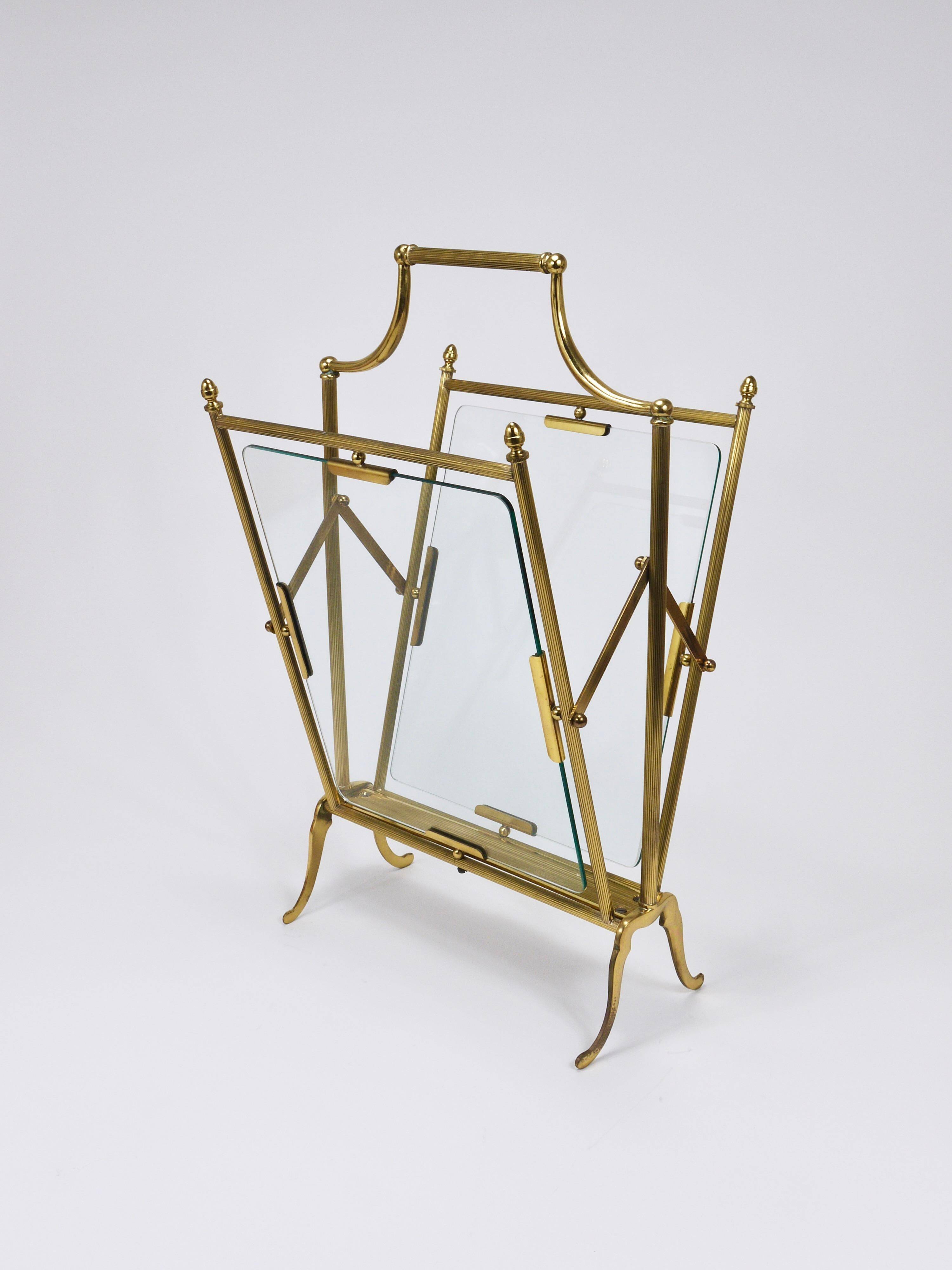 Neoclassical magazine rack by Maison Jansen, France, 1950s.