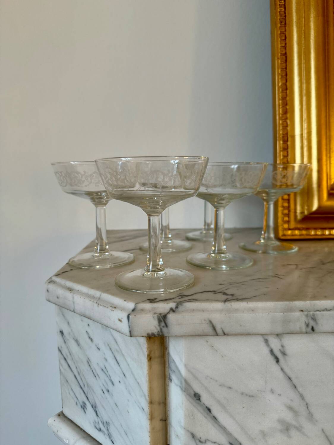 Engraved champagne glasses