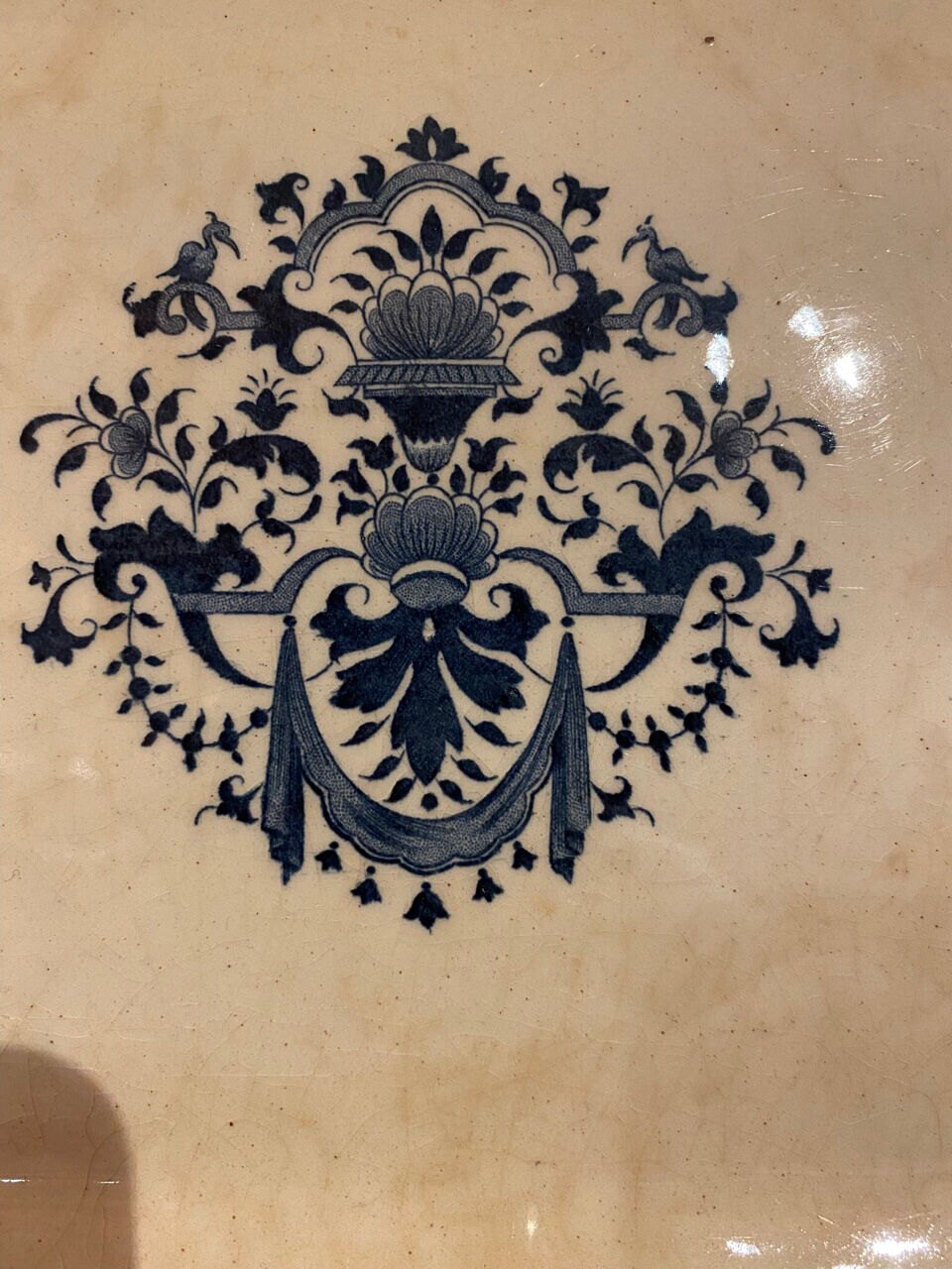 Rectangular dish, Manufacture de Gien, model Carré Bleu