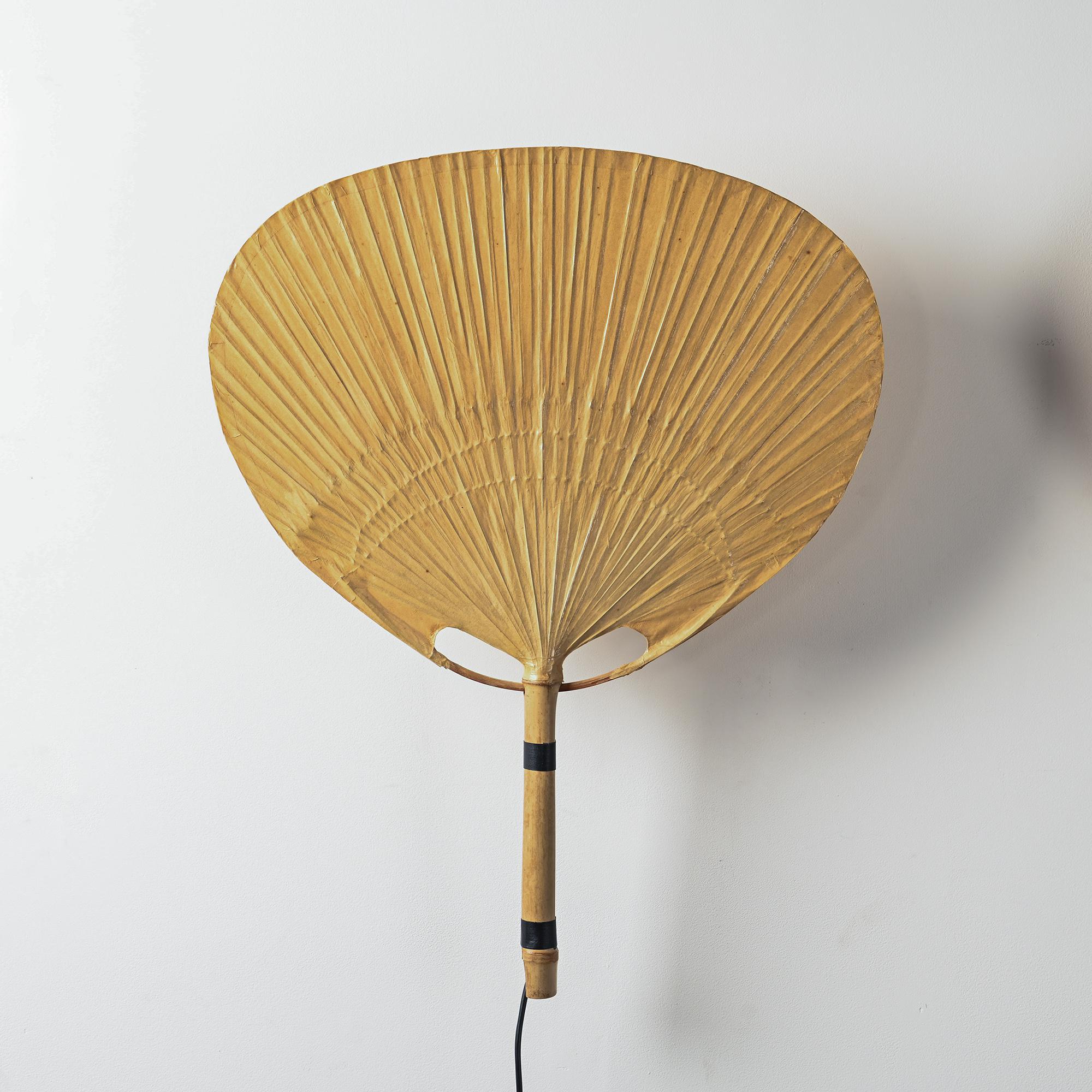 Pair of Uchiwa II wall lights by Ingo Maurer, Design M 1973