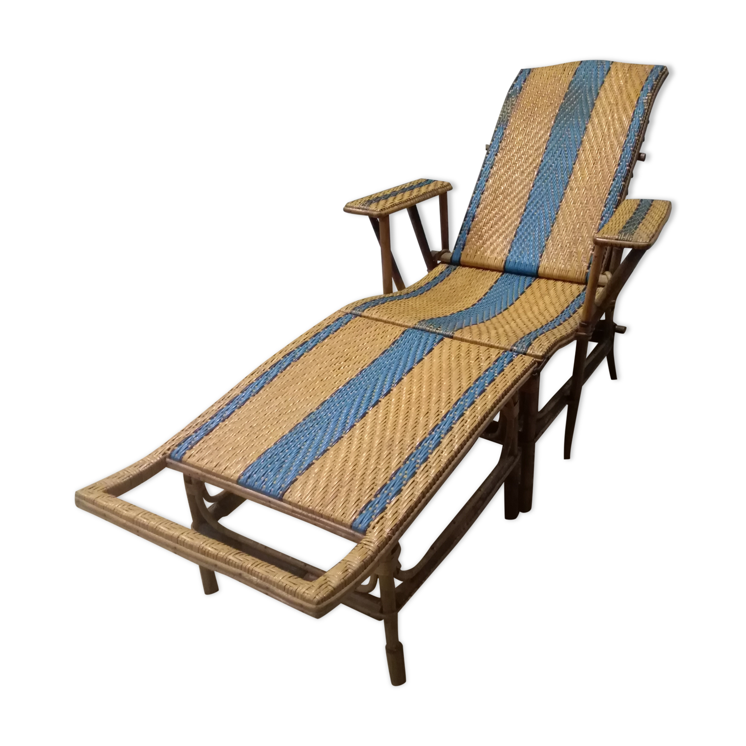 Old rattan and bamboo lounge chair in 1920