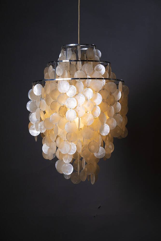 Verner Panton mother-of-pearl chandelier