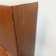 High Scandinavian modernist vintage sideboard in teak and black metal.