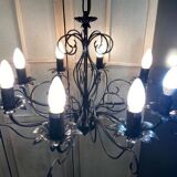Old large chandelier ceiling light wrought iron popular art deco retro antique france
