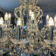 Chandelier 35 Murano glass lamps and crystal tassels D120cm