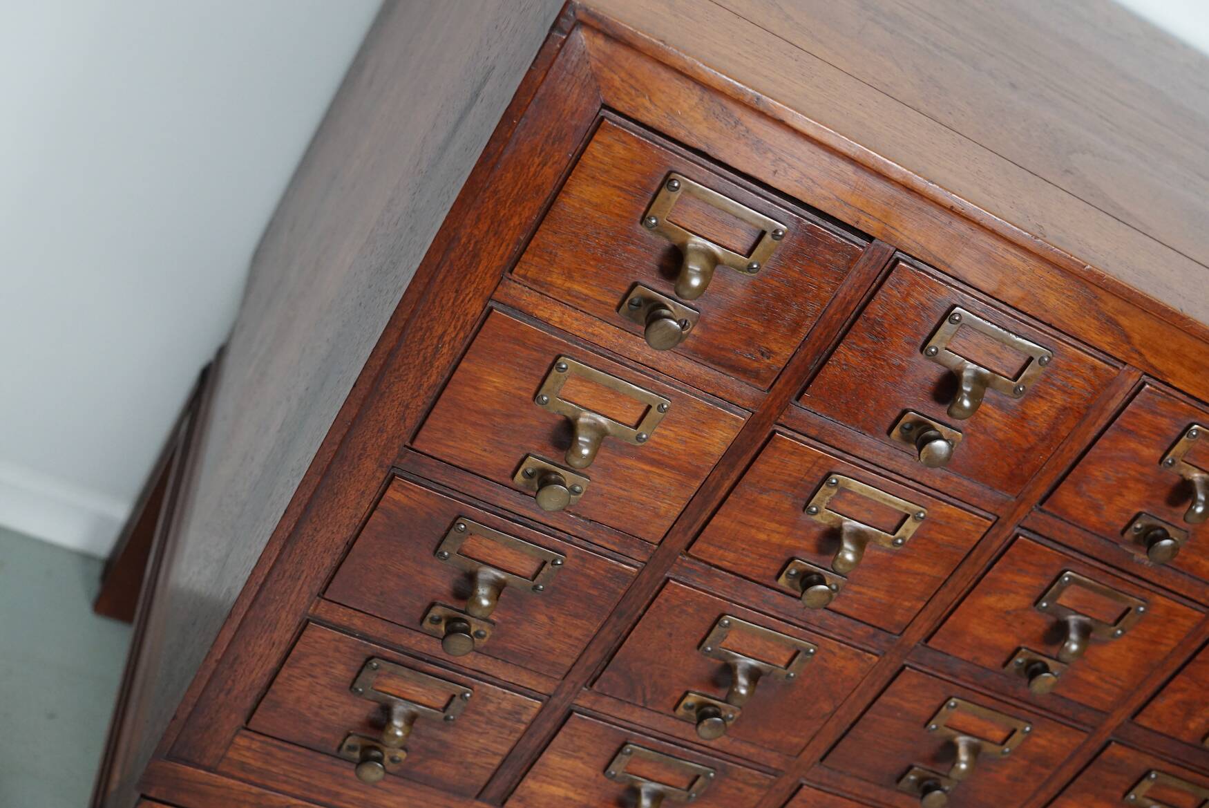 Antique Dutch Oak Apothecary / Filing Cabinet, 1920s