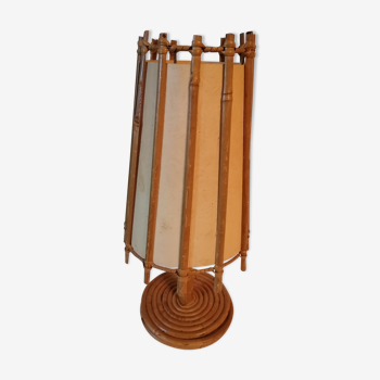 Bedside lamp wicker rattan 1960 1970