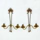 Antique Pair of 2-Light Wall Lights - Gilt Bronze - Louis XVI Style Knot