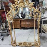 Golden wooden glazed mirror ref mart