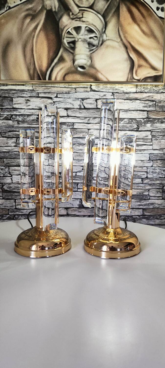 Paire de lampe venini made in italy 1990