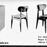 Series of 4 mulched chairs 1950 Roger landault publisher robert sentou