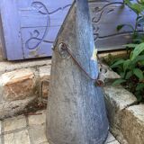 Vintage galvanized zinc charcoal bucket conical shape Dimension: height -50cm- width -25cm-