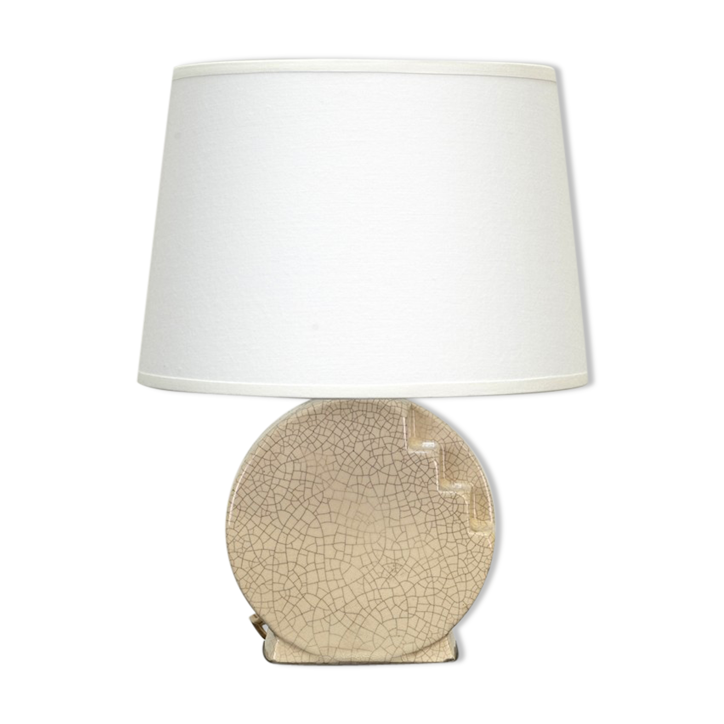 Lampe Art déco à gradins en céramique craquélée vers 1930