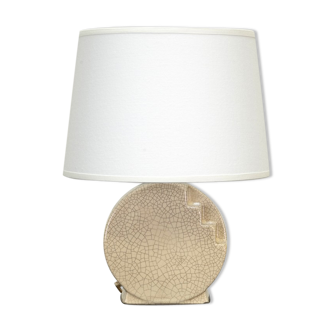 Lampe Art déco à gradins en céramique craquélée vers 1930