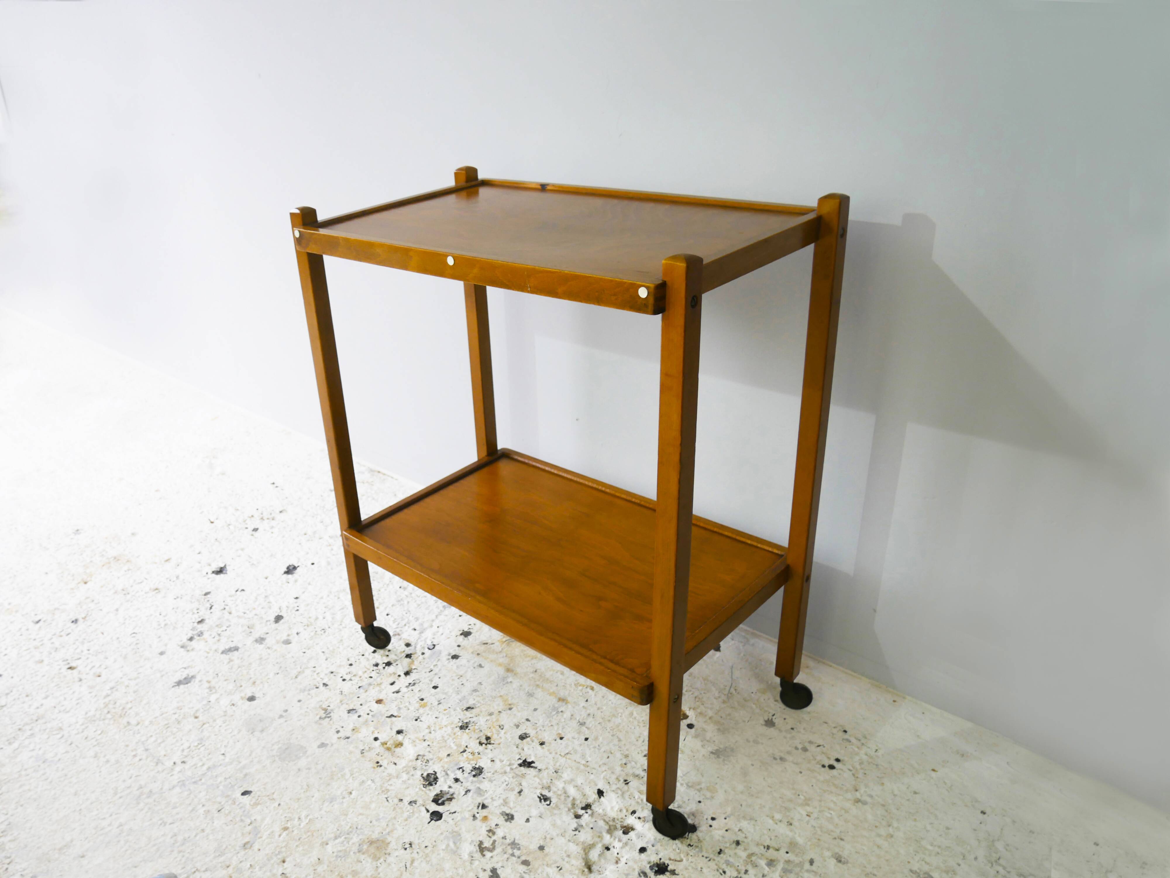 1940’s vintage mid century wooden drinks/tea trolley
