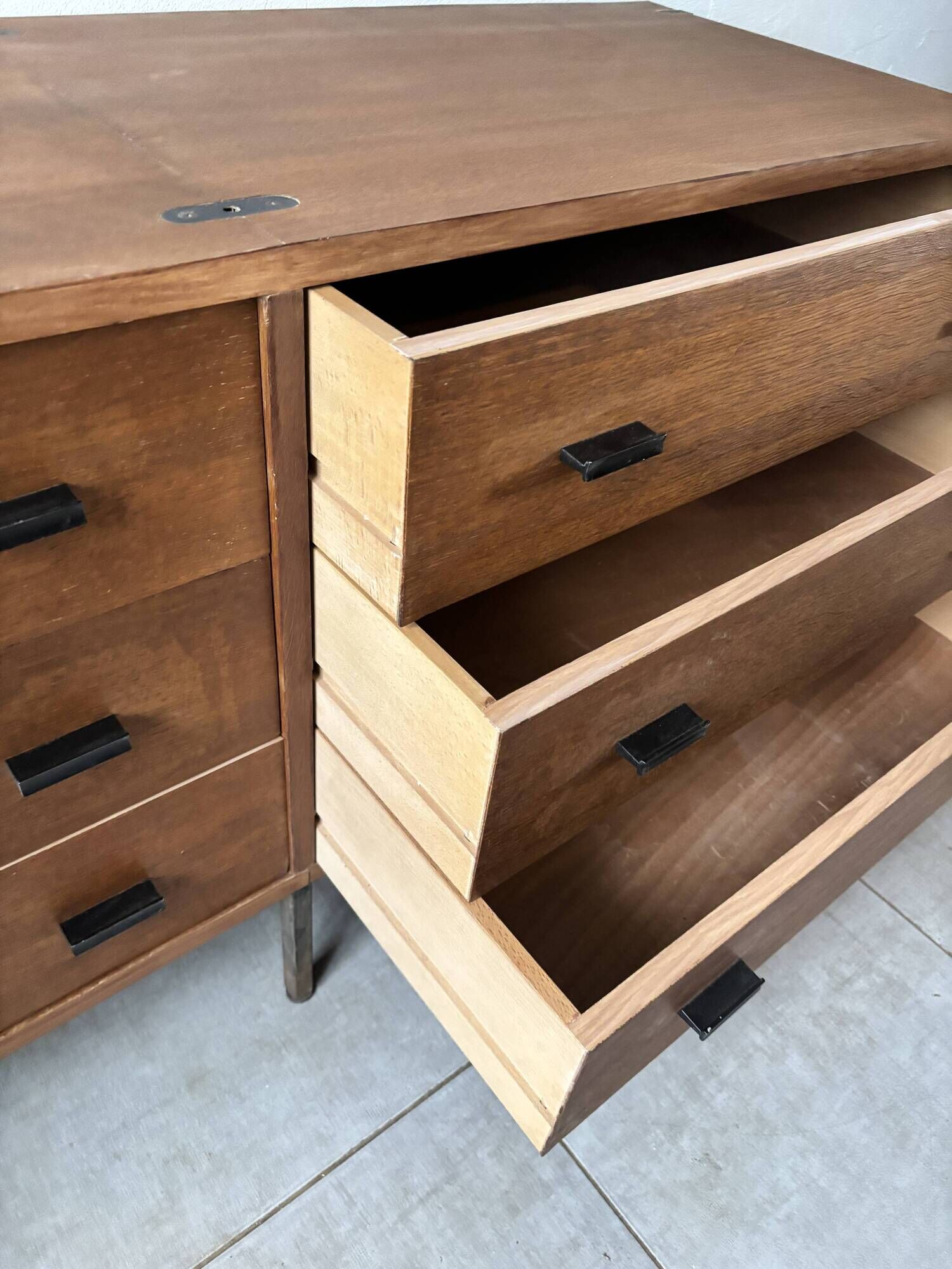 Vintage Scandinavian teak sideboard – 6 drawers – 1960s