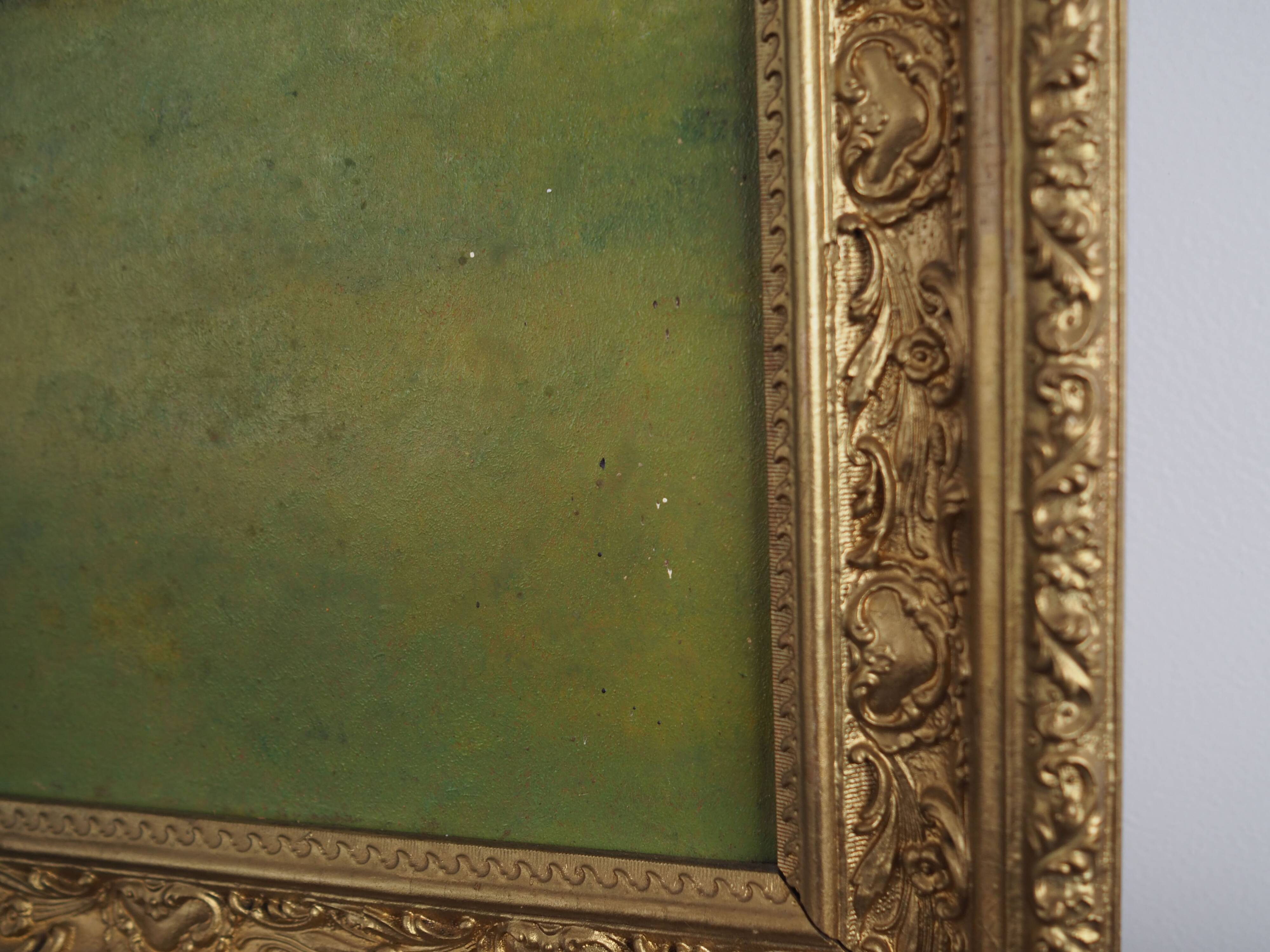 Painting "The Farm”, Scandinavian design, 1970s