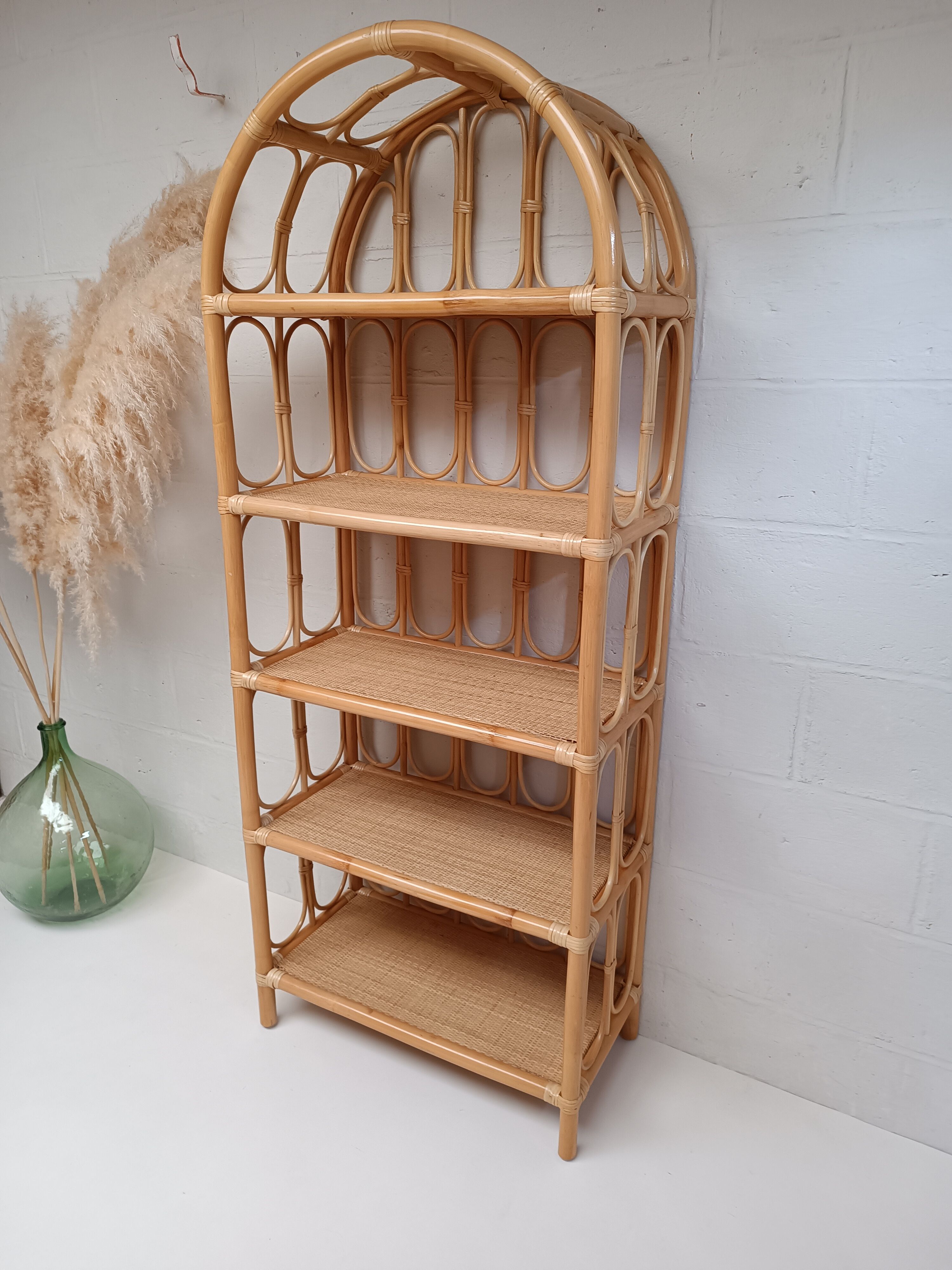 Rattan bookcase
