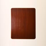 Mahogany bar table with steel base and carved stem