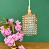 Vintage amber glass bubble suspension globe