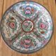 Vintage Porcelain Plate "Famille Rose" Hong Kong tin metal
