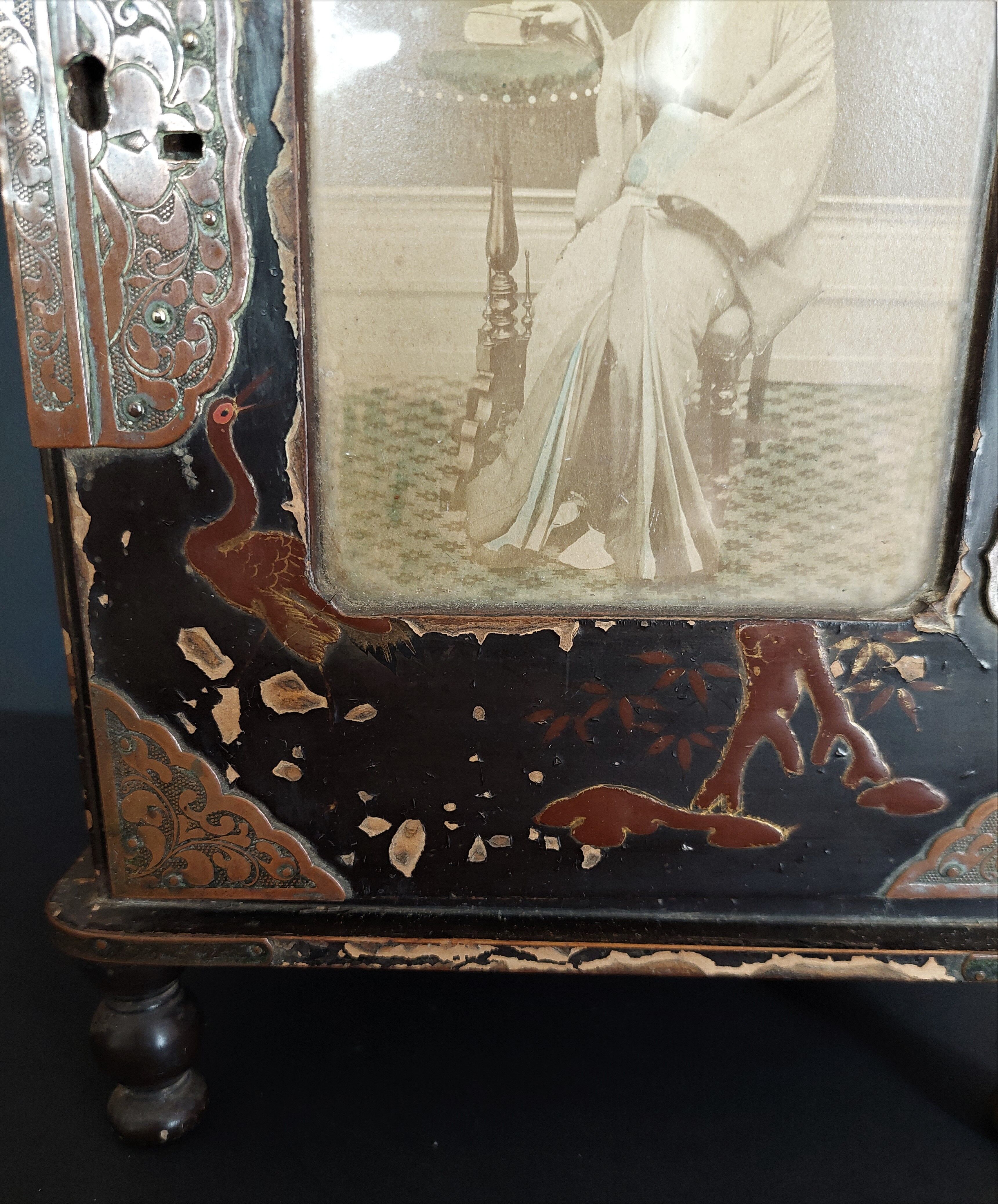 Cabinet furniture japan edo period signature and color photo