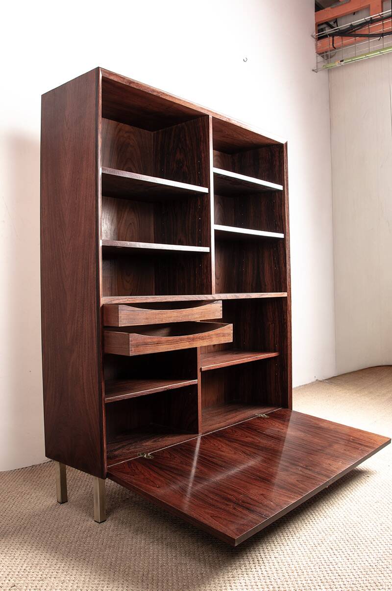 Shelf and bar furniture, Danish, in Rosewood and Brass, Erik Brouer 1960.