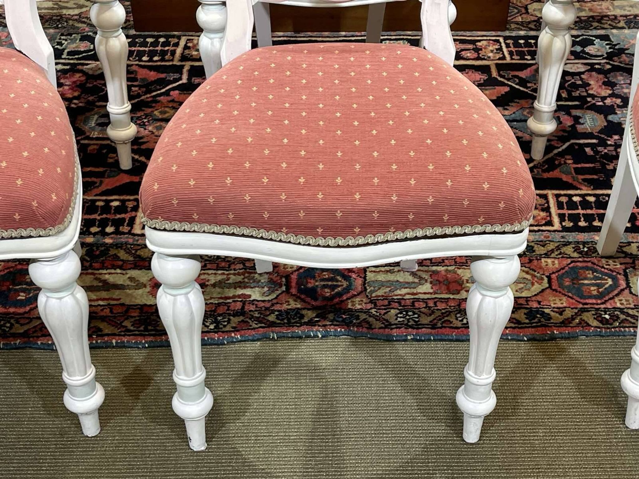 Set of 6 English Victorian style mahogany chairs.