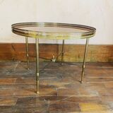 Vintage neoclassical style coffee table in mahogany veneer