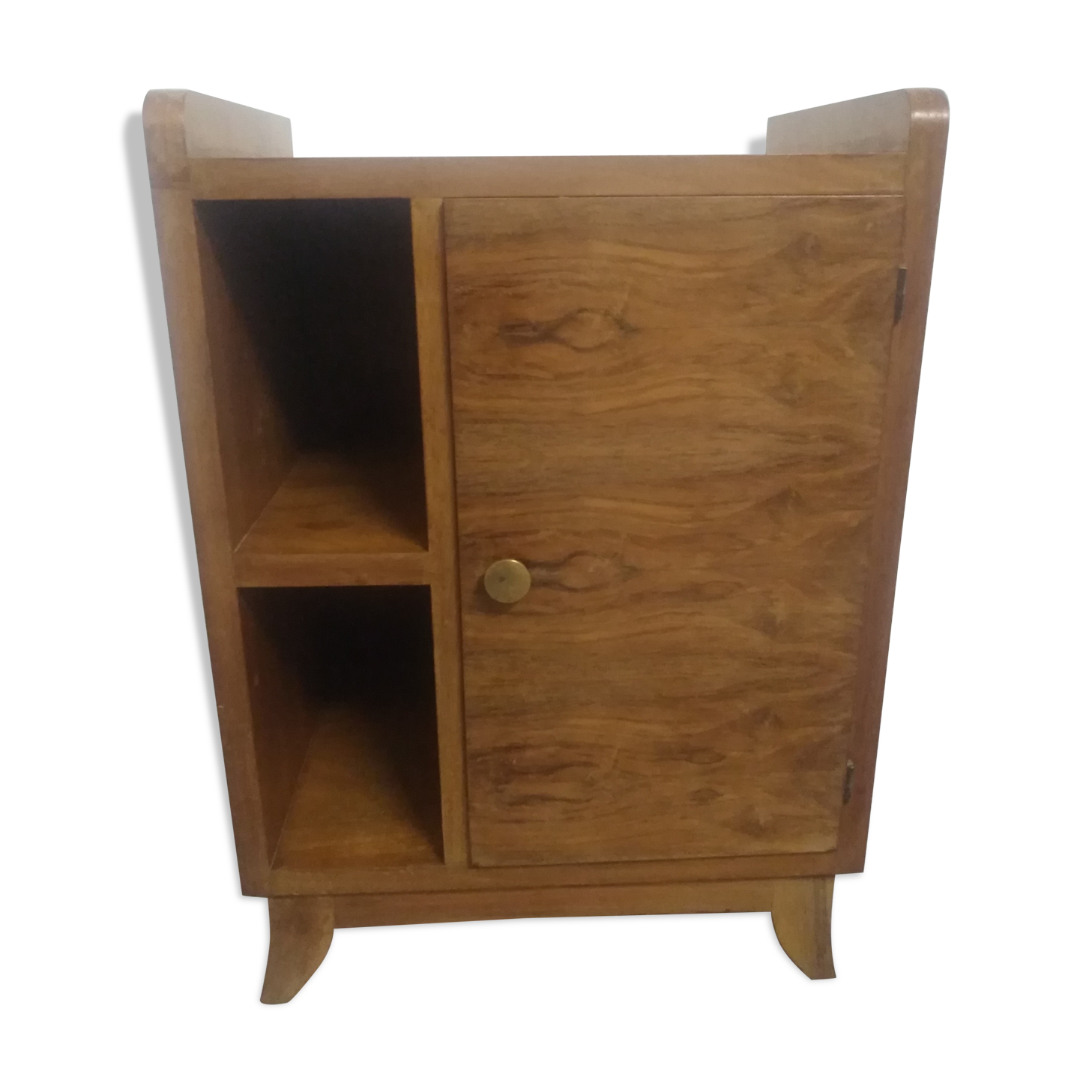 Art Deco walnut bedside table