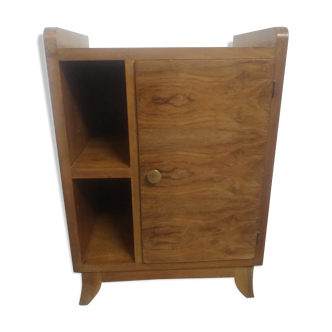 Art Deco walnut bedside table