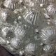 Round ceiling lamp in bubbled glass / vintage 60s-70s