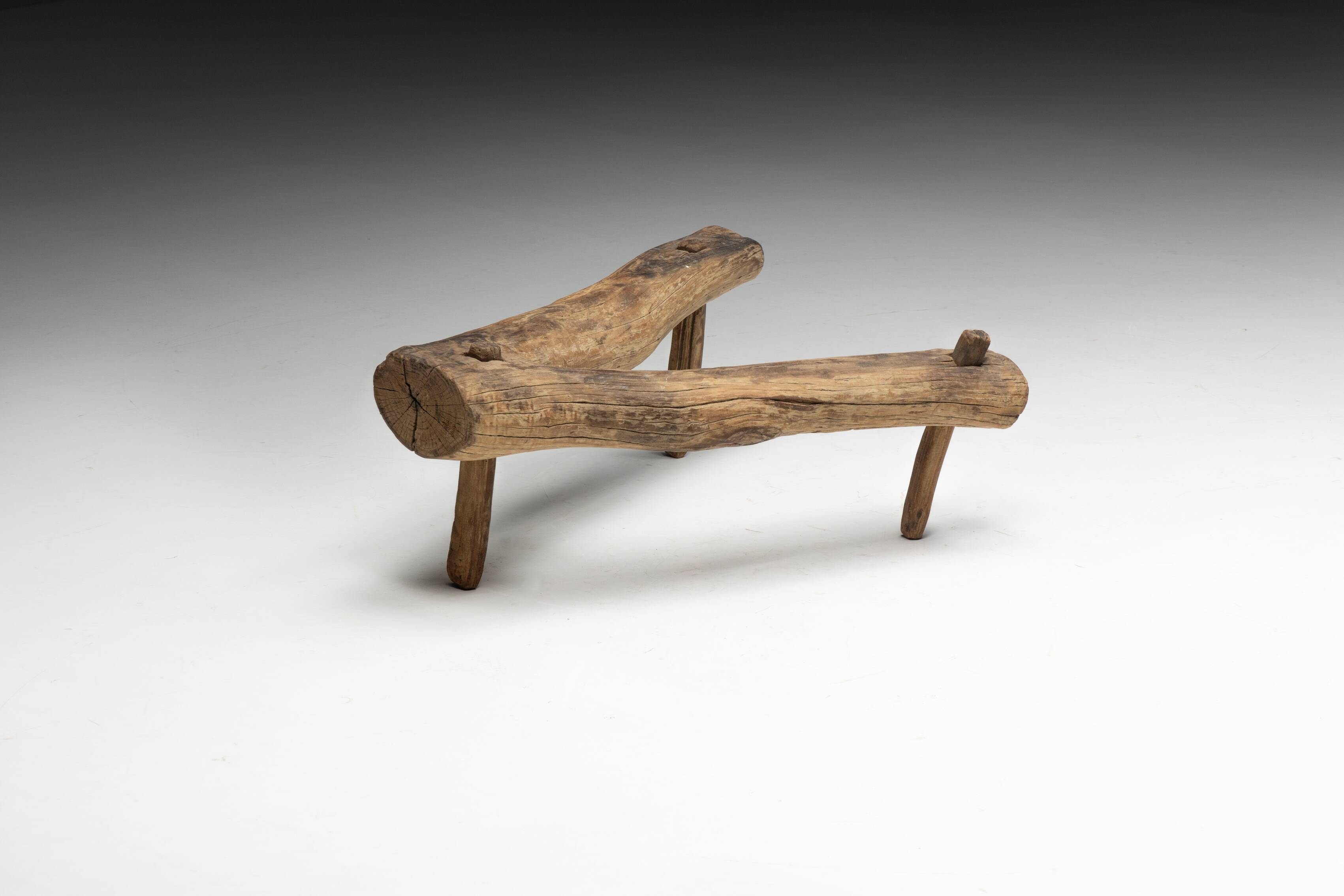 Wabi Sabi Primitive Tripod Stool, France, 18th Century