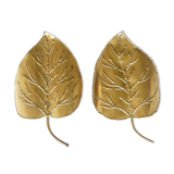 Pair of brass "leaf" wall lamps, 70s
