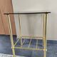 Table d'appoint vintage laiton et verre