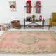 5x10 pink and beige classic turkish rug, 291x163cm