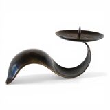 Bauhaus Sculptural Bronze Candlestick by Benno Meyer, 1930