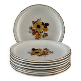 Antique Digoin earthenware dessert plates