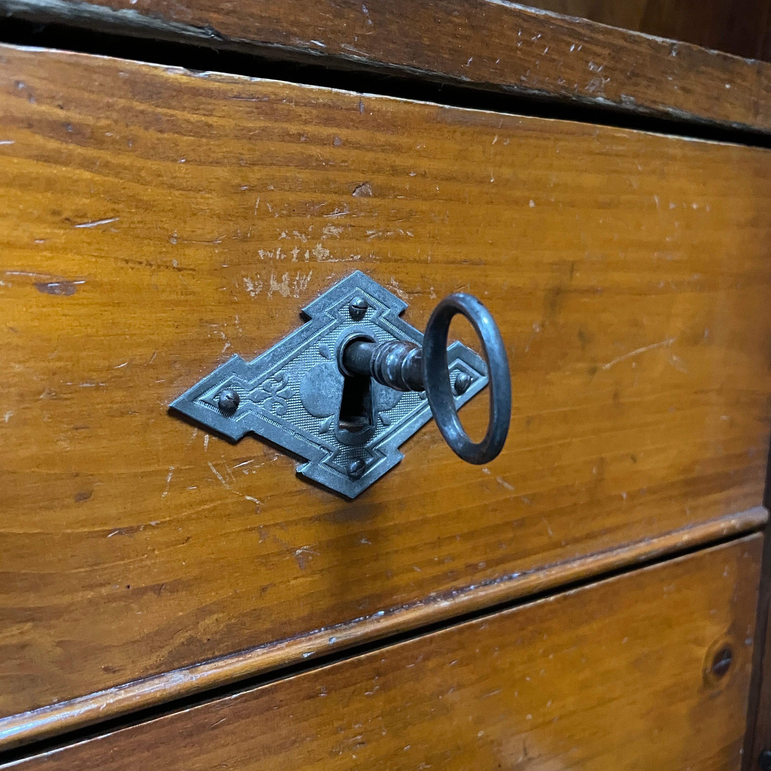 Antique painted pine desk or secretaire with wall unit from Germany late 1800s.