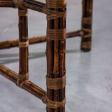 Square coffee table in vintage bamboo 1970 by McGuire model BA - 13 C