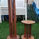 Set of 2 solid wood plant stands.